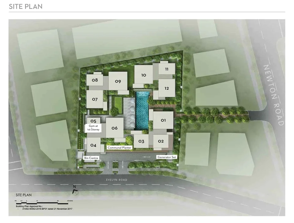 Site plan of 10 Evelyn in Singapore
