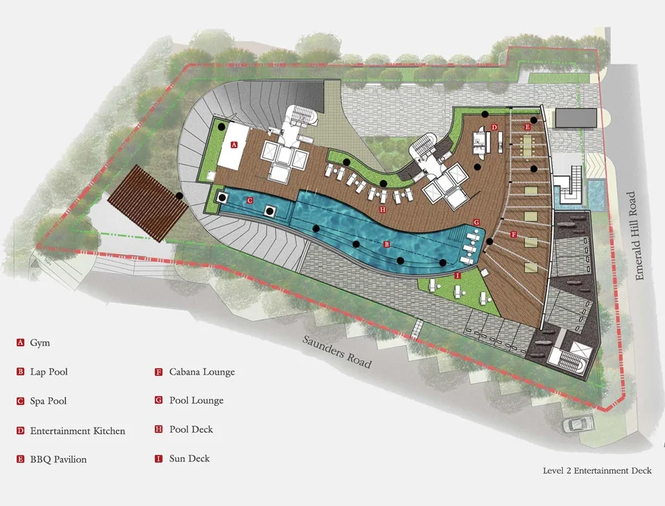 Site plan of 111 Emerald Hill in Singapore