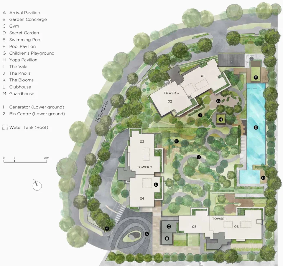 Site plan of 15 Holland Hill in Singapore
