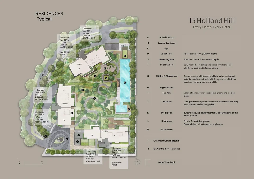 Site plan of 15 Holland Hill in Singapore