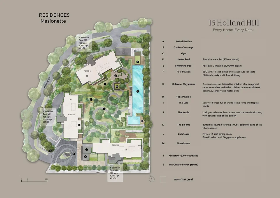 Site plan of 15 Holland Hill in Singapore