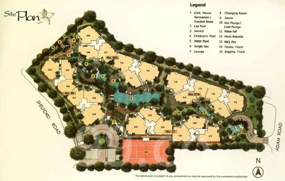 Site plan of Adam Park Condominium in Singapore