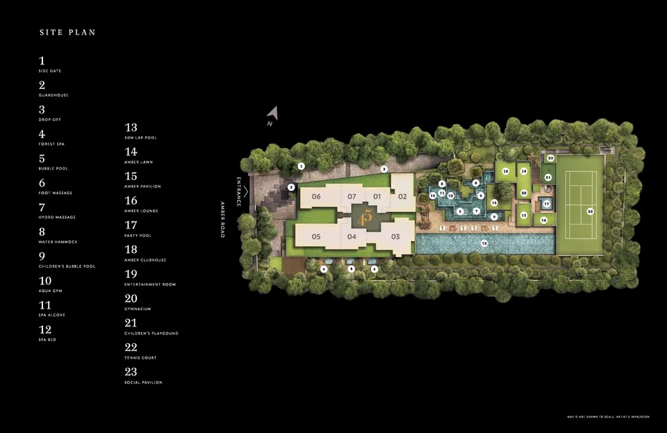 Site plan of Amber 45 in Singapore