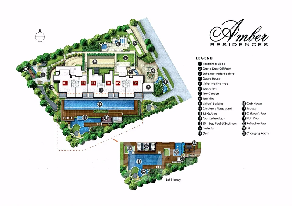 Site plan of Amber Residences in Singapore