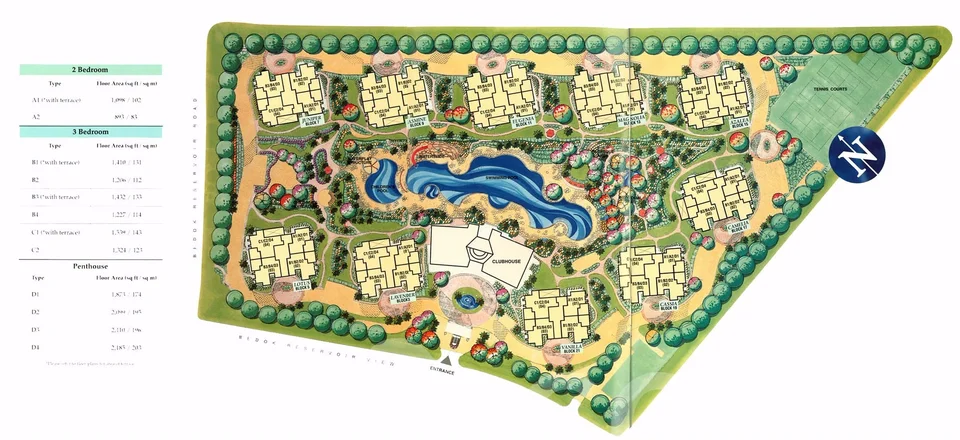 Site plan of Aquarius By The Park in Singapore