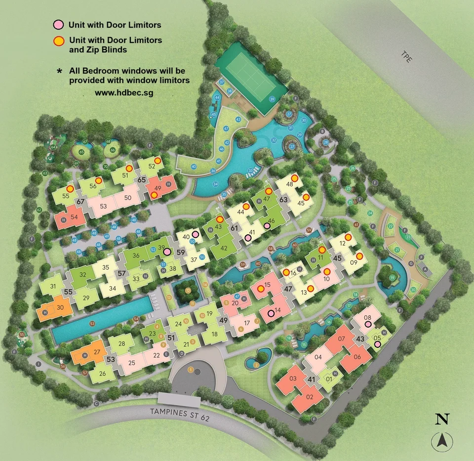 Site plan of Aurelle Of Tampines in Singapore