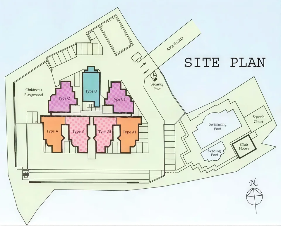 Site plan of Ava Towers in Singapore