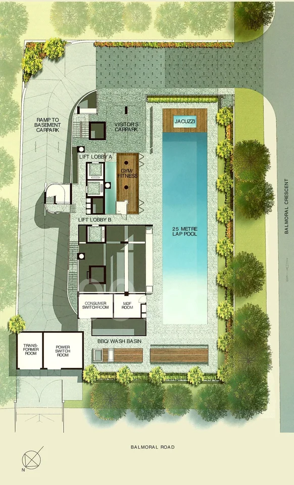 Site plan of Balmoral Crest in Singapore