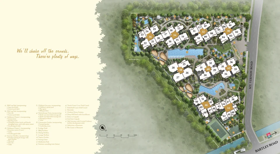 Site plan of Bartley Ridge in Singapore