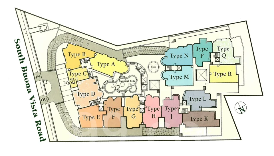 Site plan of Bayville Condominium in Singapore
