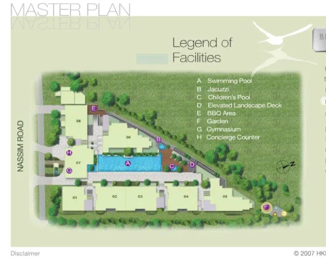 Site plan of Beaufort On Nassim in Singapore