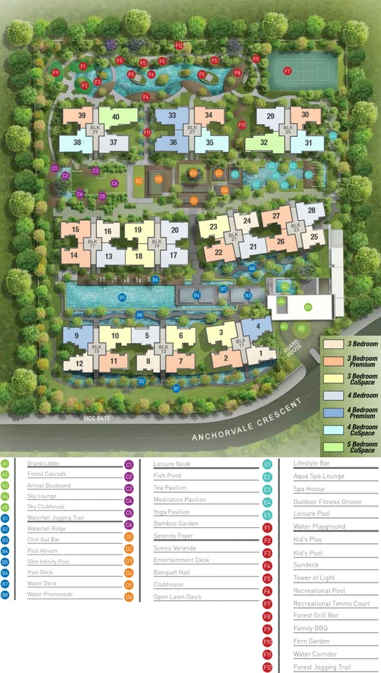Site plan of Bellewaters in Singapore