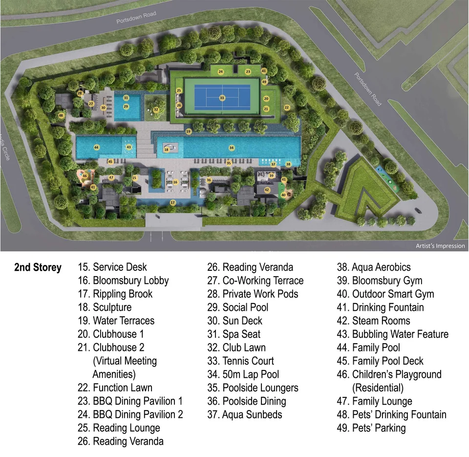 Site plan of Bloomsbury Residences in Singapore