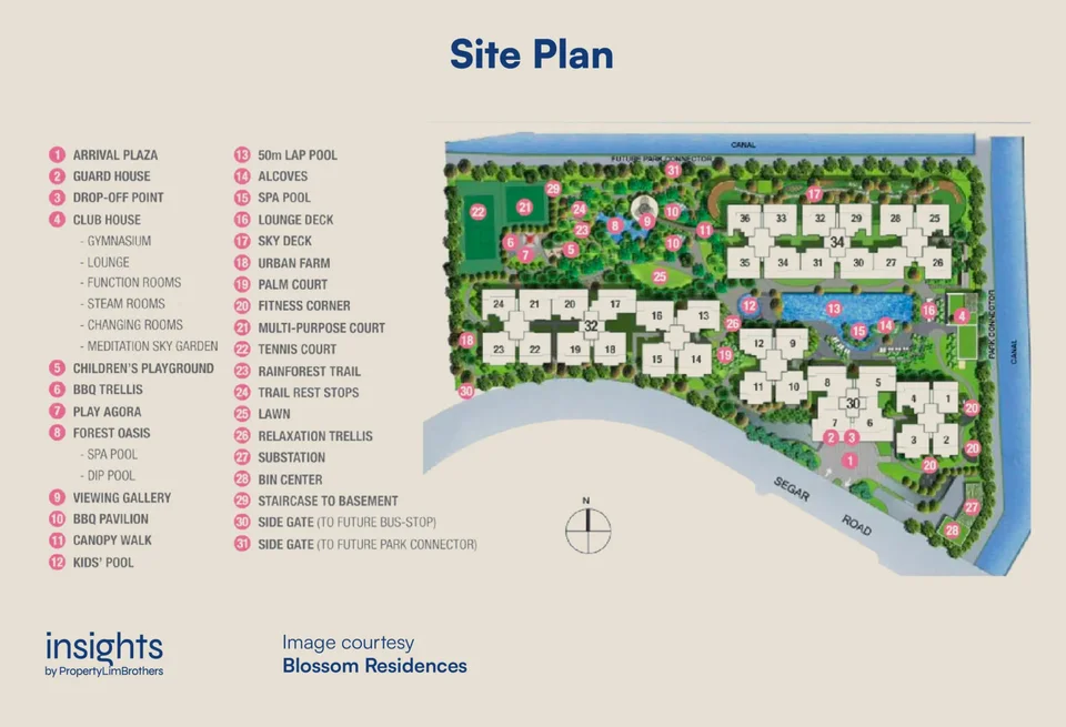 Site plan of Blossom Residences in Singapore