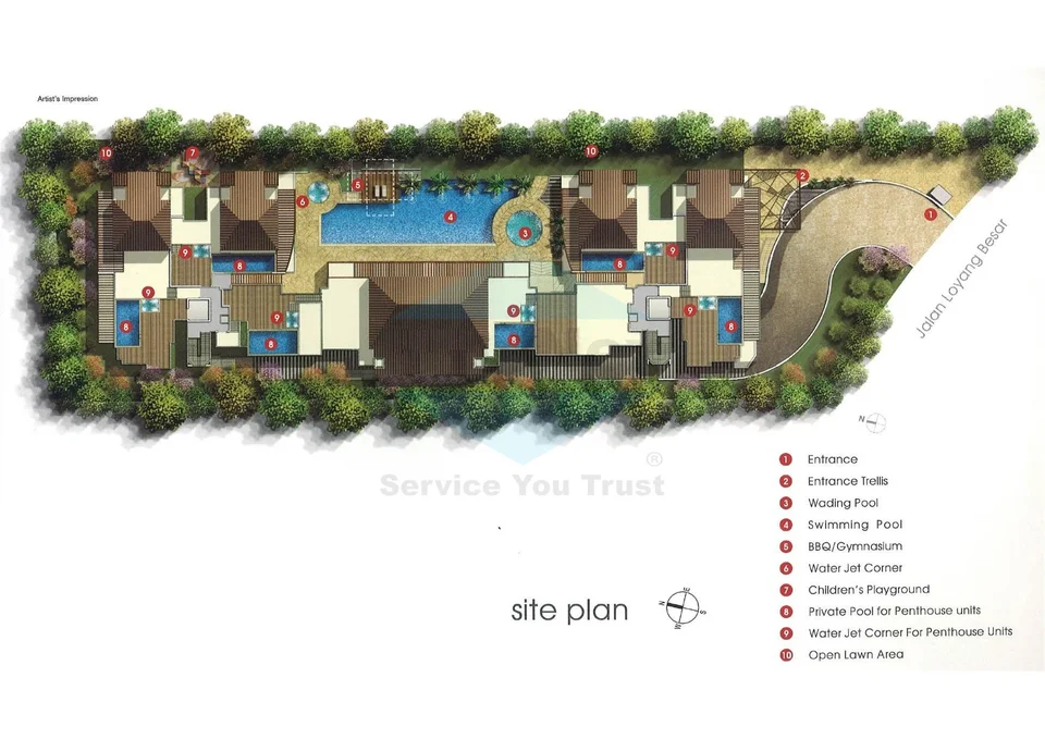Site plan of Bluwaters in Singapore