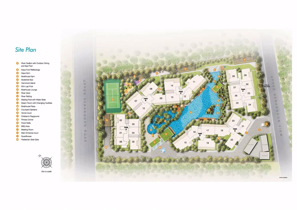 Site plan of Boathouse Residences in Singapore
