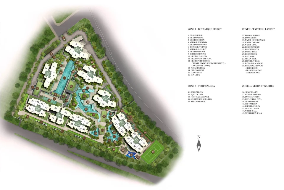 Site plan of Botanique At Bartley in Singapore