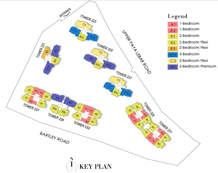 Site plan of Botanique At Bartley in Singapore
