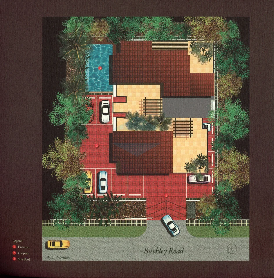 Site plan of Buckley Residence in Singapore