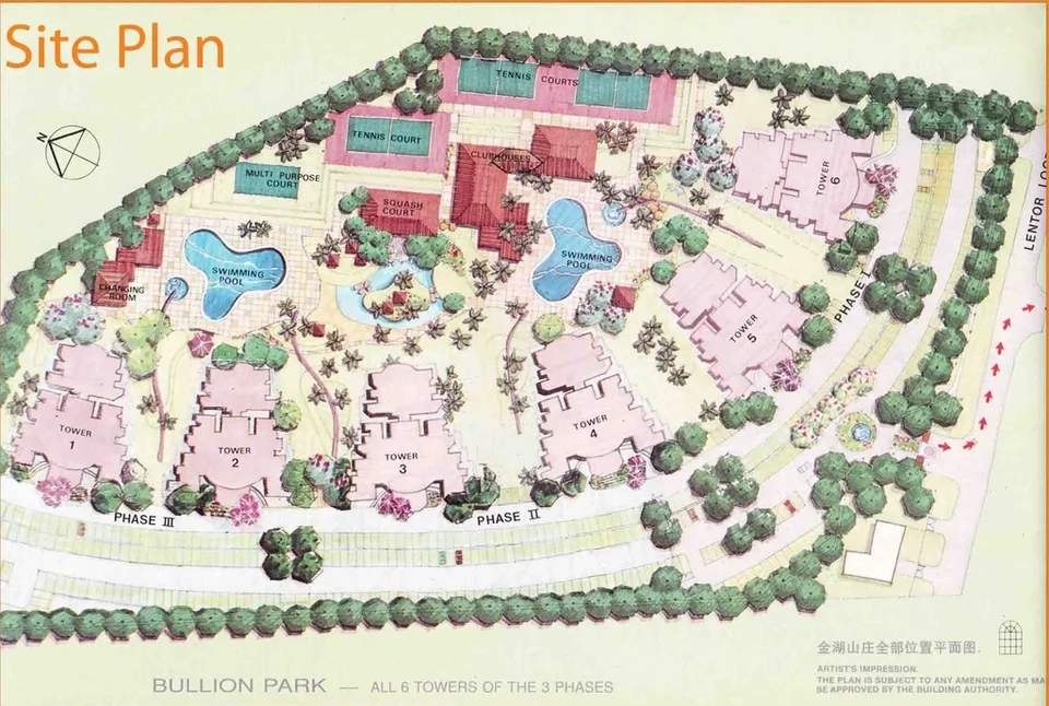 Site plan of Bullion Park in Singapore