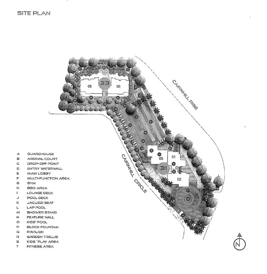 Site plan of Cairnhill Residences in Singapore