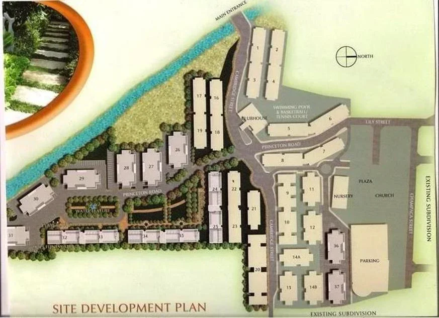 Site plan of Cambridge Village in Singapore
