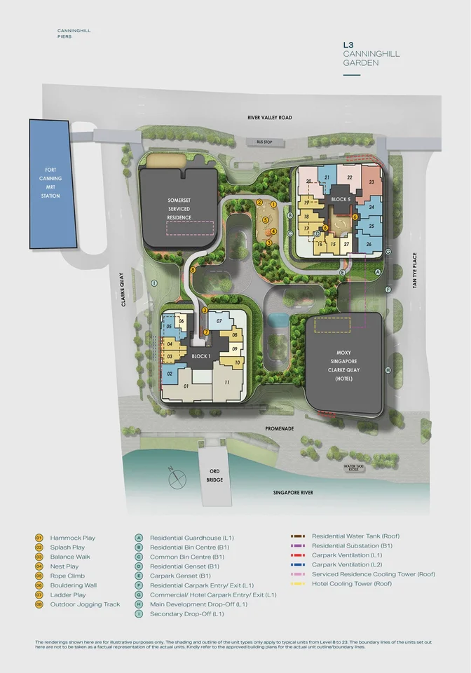 Site plan of Canninghill Piers in Singapore