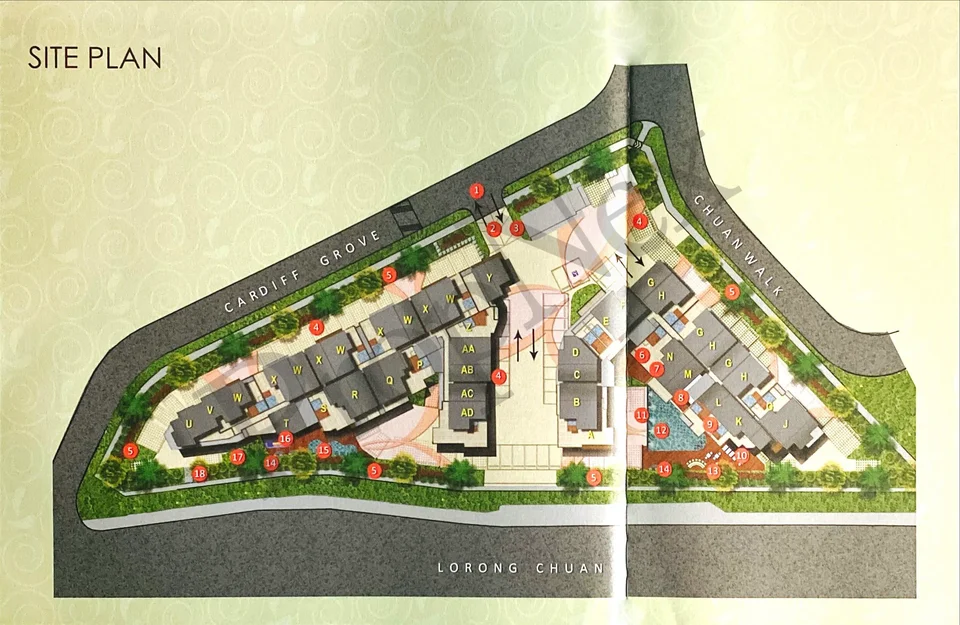 Site plan of Cardiff Residence in Singapore