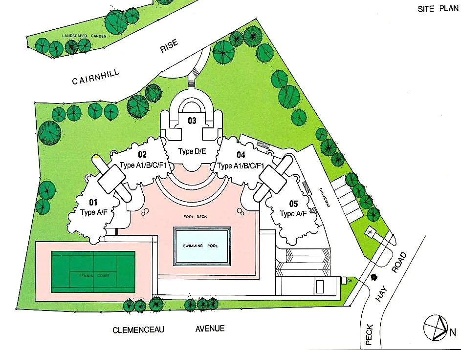Site plan of Casa Cairnhill in Singapore