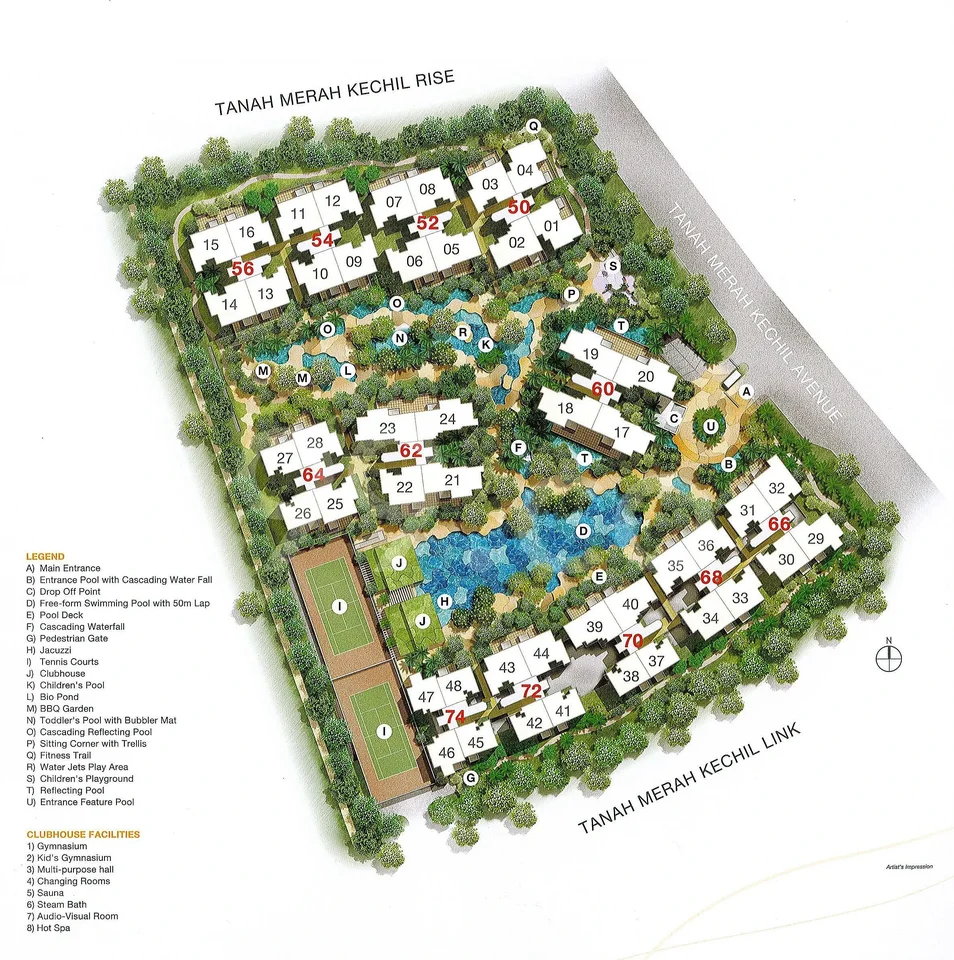 Site plan of Casa Merah in Singapore