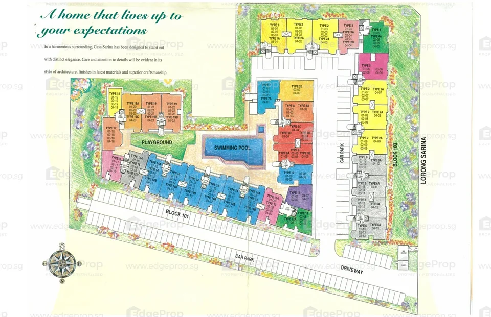 Site plan of Casa Sarina in Singapore