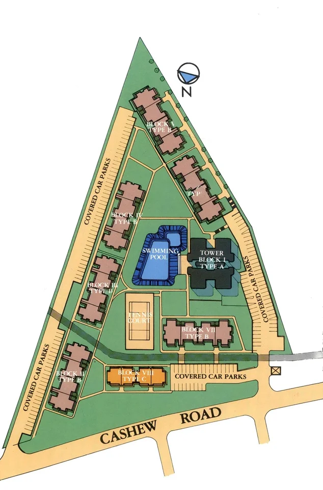 Site plan of Cashew Park Condominium in Singapore