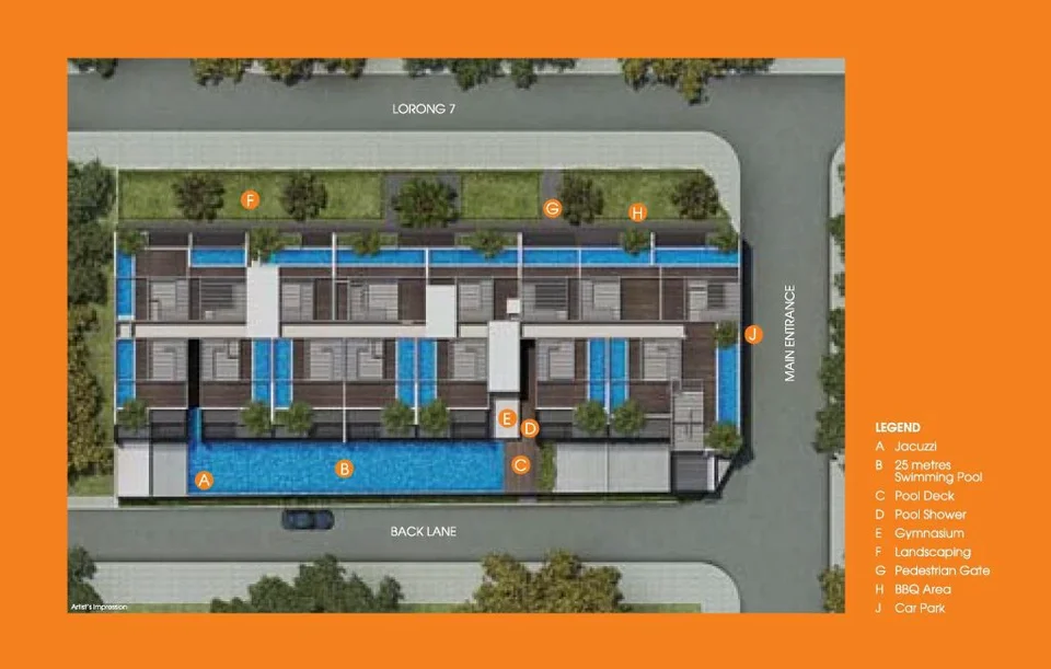 Site plan of Centra Residence in Singapore