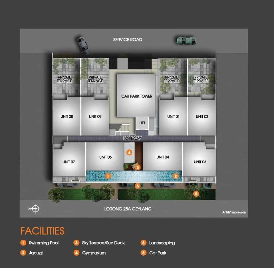 Site plan of Centra Suites in Singapore