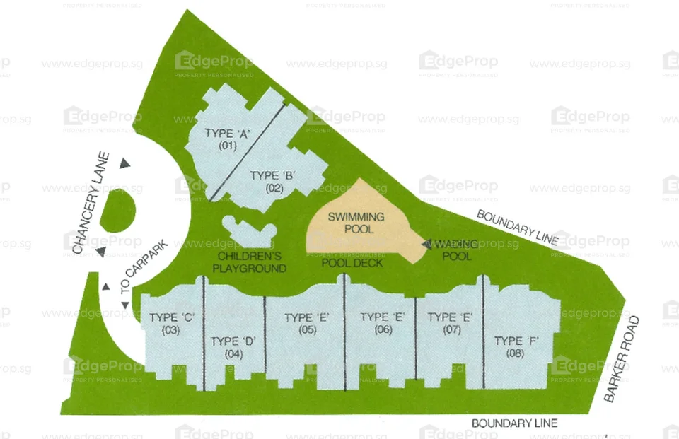 Site plan of Chancery Park in Singapore