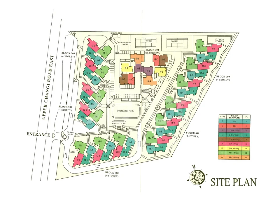 Site plan of Changi Court in Singapore