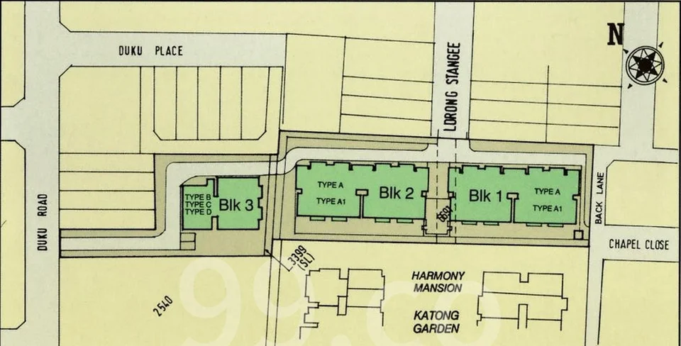 Site plan of Chapel Lodge in Singapore
