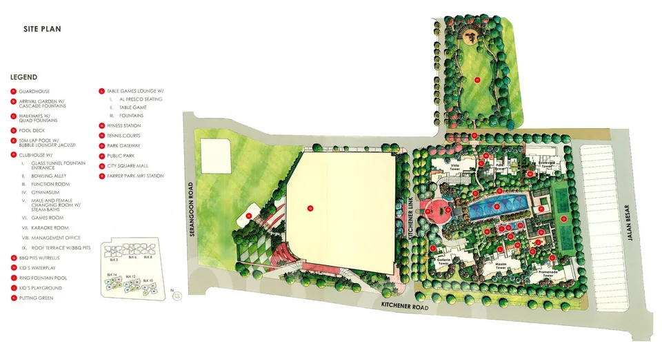 Site plan of City Square Residences in Singapore