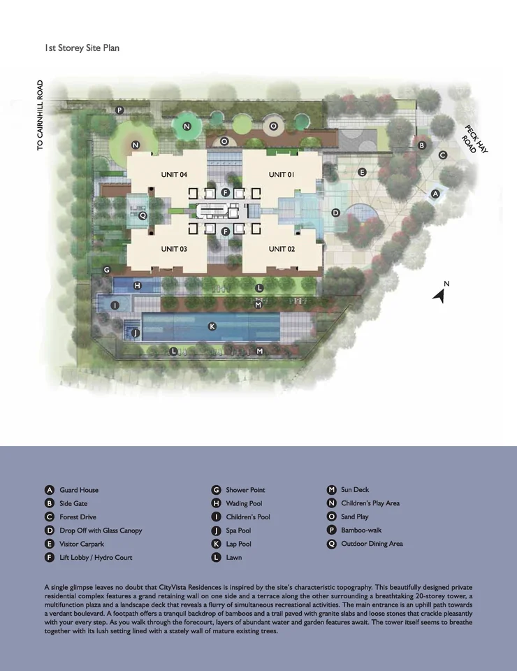 Site plan of Cityvista Residences in Singapore