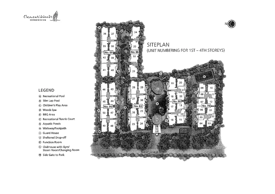 Site plan of Clementiwoods Condominium in Singapore