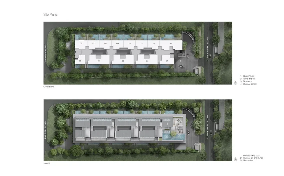 Site plan of Cluny Park Residence in Singapore
