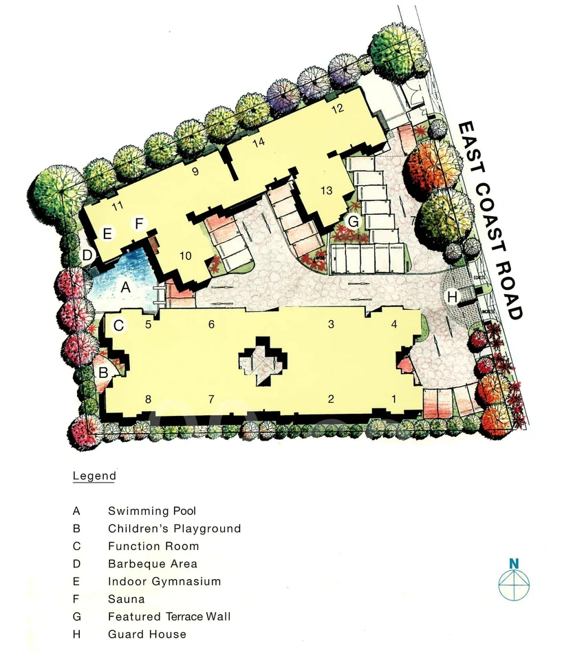 Site plan of Coastarina in Singapore