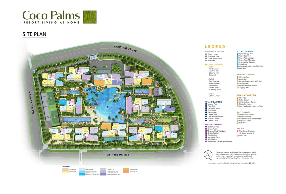 Site plan of Coco Palms in Singapore