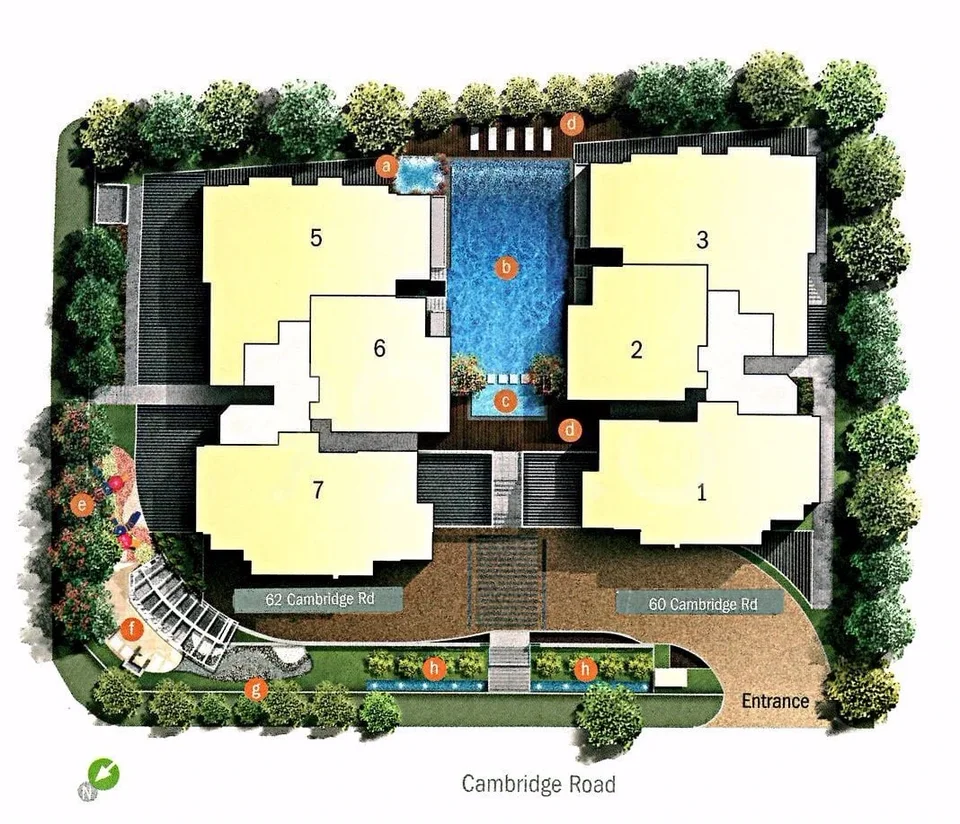 Site plan of D'Cambridge in Singapore