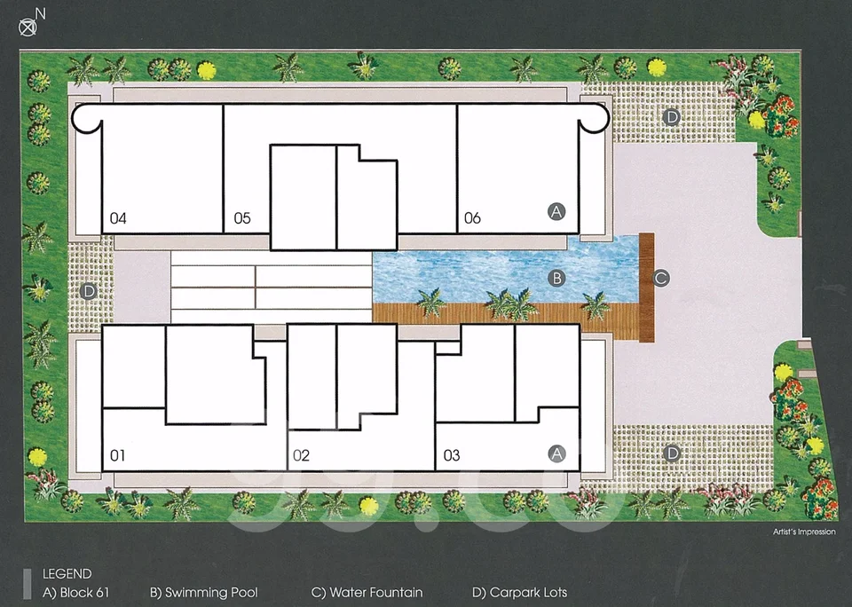 Site plan of D'HIRO@HILLSIDE in Singapore