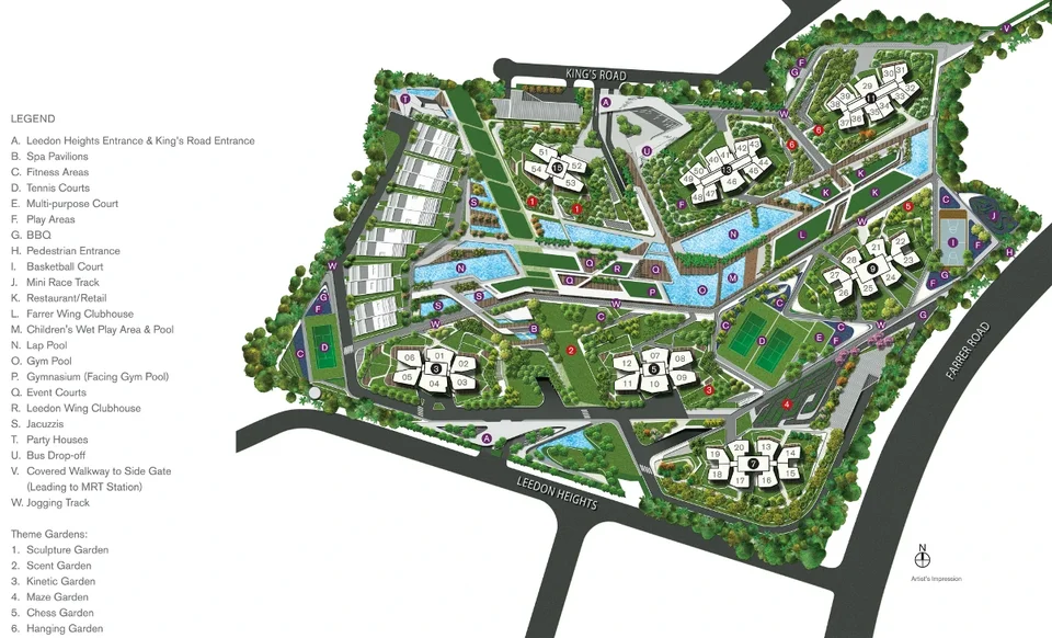 Site plan of D'Leedon in Singapore