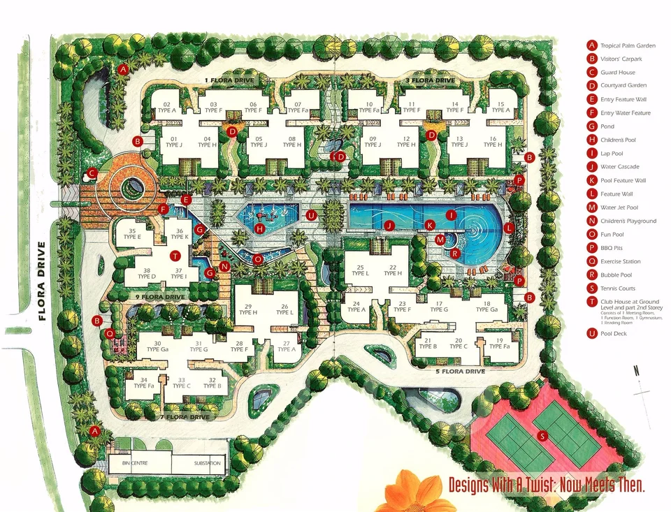 Site plan of Dahlia Park Condominium in Singapore