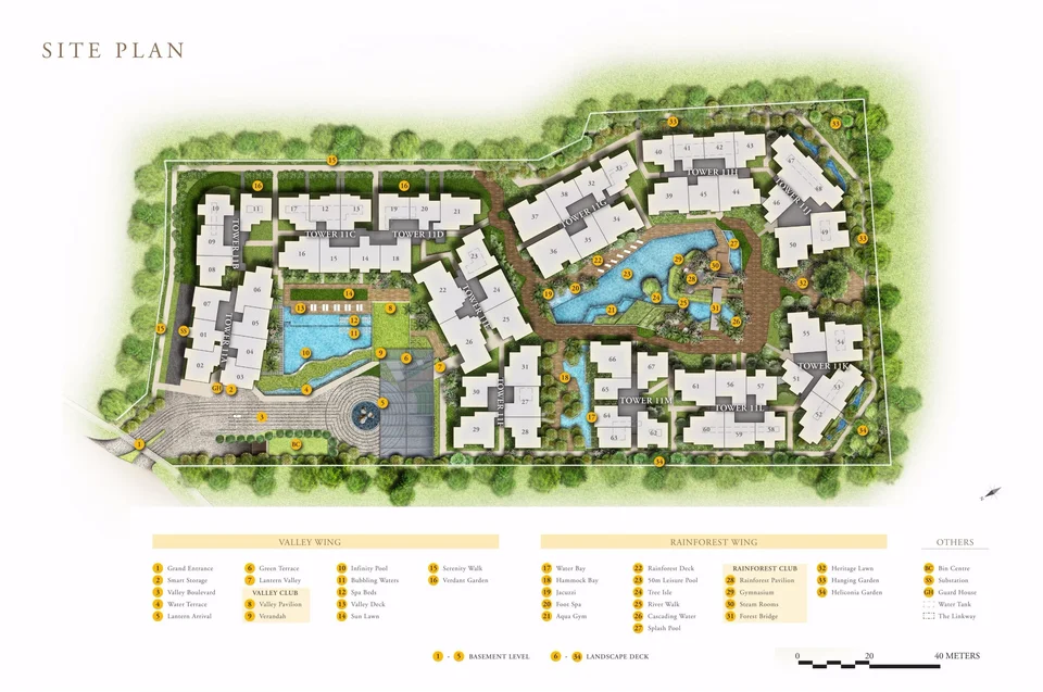 Site plan of Daintree Residence in Singapore