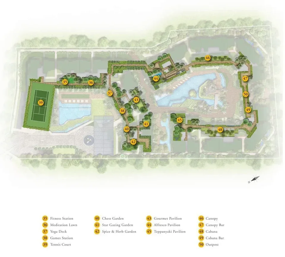 Site plan of Daintree Residence in Singapore