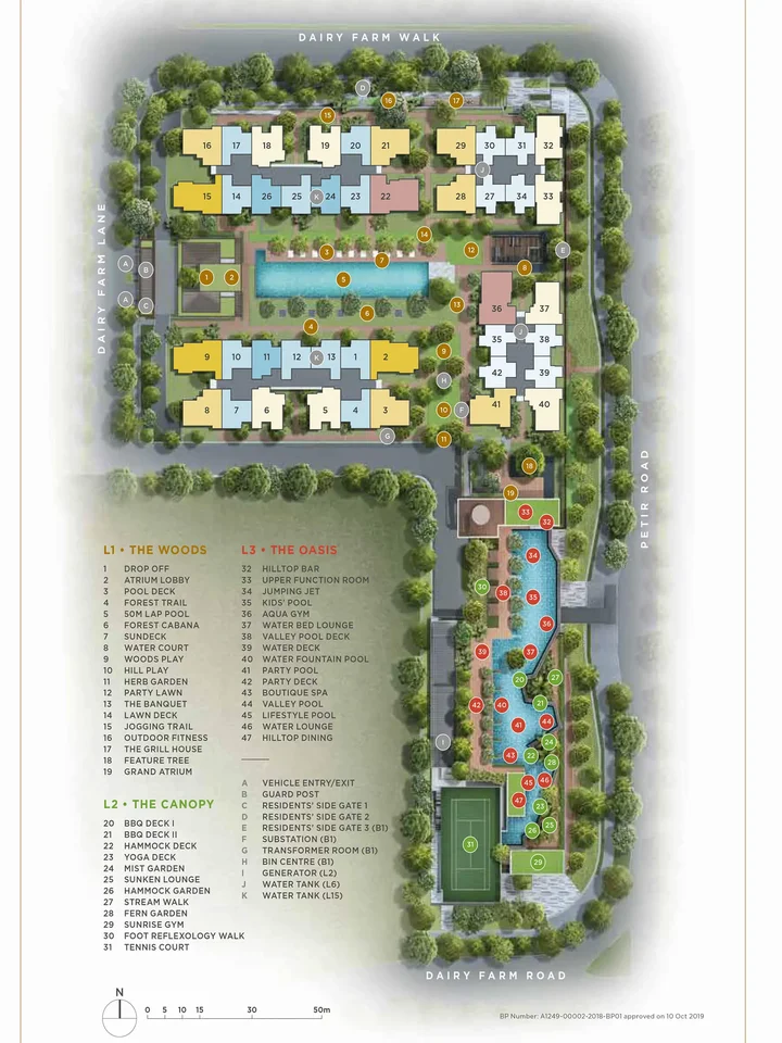 Site plan of Dairy Farm Residences in Singapore